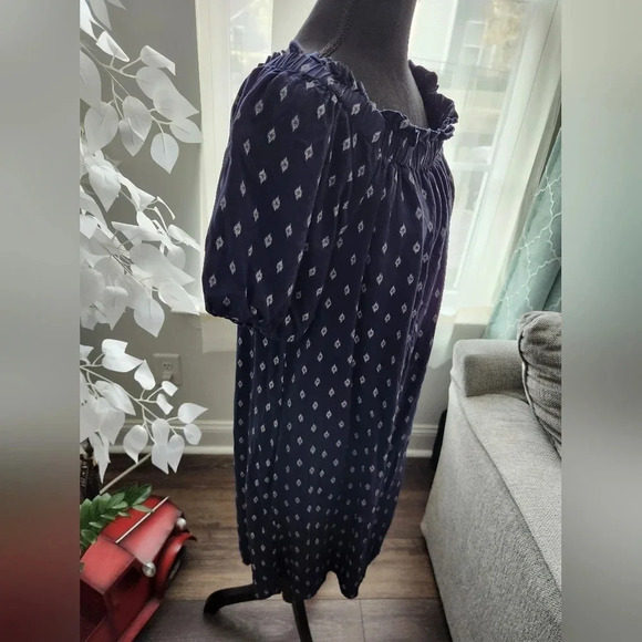 Time and Tru Smocked Neck Off the Shoulders Dress Womens Size Large - Picture 2 of 7